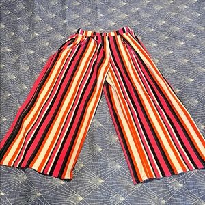 Bar III Vertical Stripe Wide-Leg Pants in Pink, Orange, Black, White